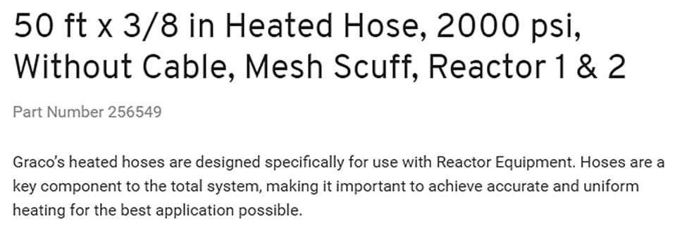 GRACO HEATED HOSE